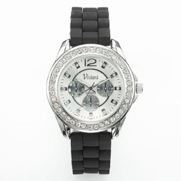 Vivani Women's Crystal Watch, Black