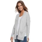 Women's Sonoma Goods For Life&trade; Slit Cardigan, Size: Large, Light Grey