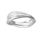 Sterling Silver Interlocked Ring, Women's, Size: 5, Grey