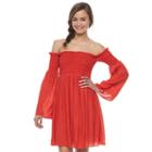 Disney Pirates Of The Caribbean: Juniors Collection Smocked Off Shoulder Dress, Girl's, Size: Large, Med Red