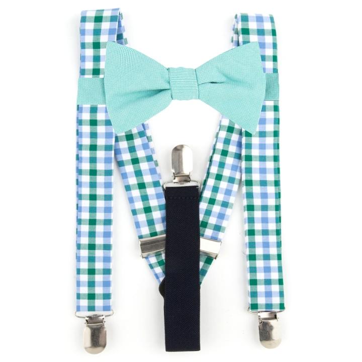 Men's Bow Tie Tuesday Pre-tied Bow Tie & Suspenders Set, Green