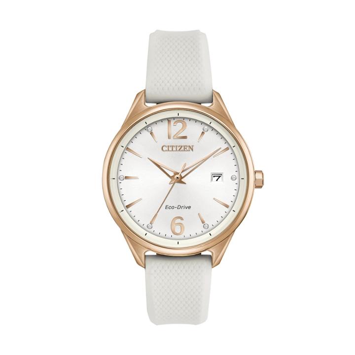 Citizen Eco-drive Women's Chandler Crystal Watch - Fe6103-00a, Size: Medium, White