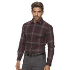 Men's Marc Anthony Slim-fit Patterned Stretch Button-down Shirt, Size: Medium, Purple