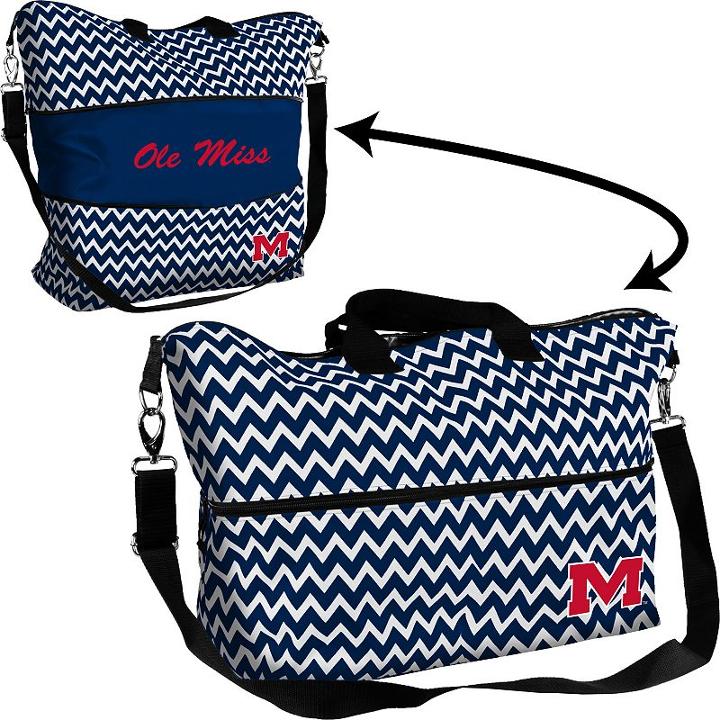 Logo Brand Ole Miss Rebels Chevron Expandable Tote, Women's, Multicolor