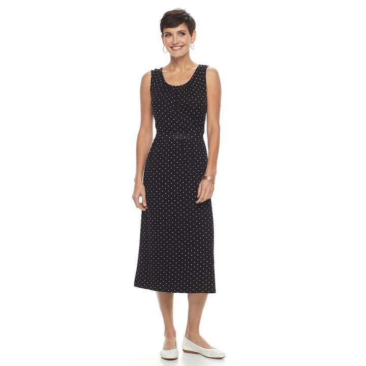 Women's Croft & Barrow&reg; Shirred Tank Midi Dress, Size: Xxl, Black
