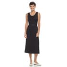 Women's Croft & Barrow&reg; Shirred Tank Midi Dress, Size: Xxl, Black