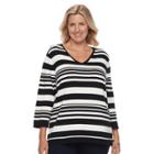 Plus Size Croft & Barrow&reg; V-neck Pullover, Women's, Size: 3xl, Black