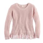 Girls 7-16 & Plus Size Pink Republic Tulle Hem Metallic Sweater, Size: Medium, Med Pink