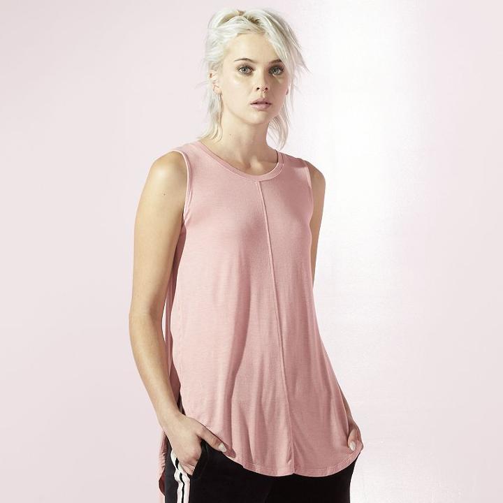 Women's Juicy Vented Oversized Tank, Size: Medium, Pink