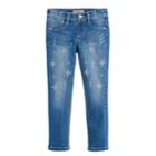Girls 4-7 Squeeze Embroidered Star Rhinestone Skinny Jeggings, Size: 6, Light Blue