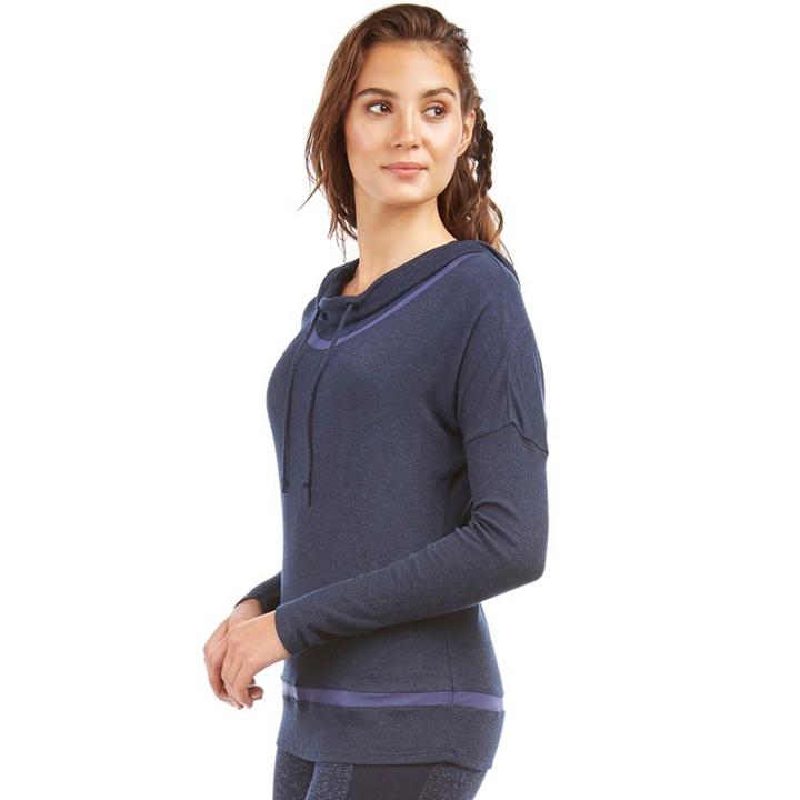 Women's Balance Collection Chloe Cowlneck Long Sleeve Tee, Size: Medium, Blue Other