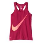 Girls 7-16 Nike Dri-fit Ombre Swoosh Graphic Racerback Tank Top, Girl's, Size: Small, Dark Red