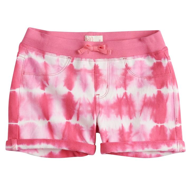 Girls 7-16 So® Printed Soft Shorts, Size: 7, Med Pink