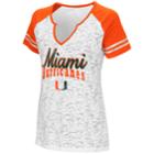 Women's Campus Heritage Miami Hurricanes Notch-neck Raglan Tee, Size: Large, White Oth