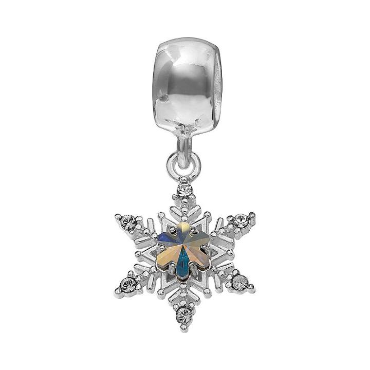 Individuality Beads Sterling Silver Crystal Snowflake Charm, Women's