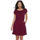 Women's Apt. 9&reg; Cinched T-shirt Dress, Size: Small, Dark Red