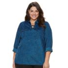 Plus Size Croft & Barrow&reg; Lace-up Blouse, Women's, Size: 1xl, Black