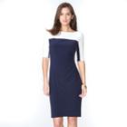 Women's Chaps Colorblock Pleated Sheath Dress, Size: Xl, Blue (navy)