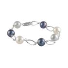 Sterling Silver Dyed Freshwater Cultured Pearl Station Bracelet, Women's, Multicolor