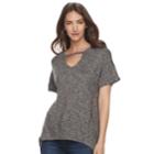 Women's Juicy Couture Cutout Shark-bite Tee, Size: Medium, Med Brown