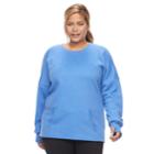 Plus Size Tek Gear&reg; Fleece Crew Sweatshirt, Women's, Size: 1xl, Med Blue