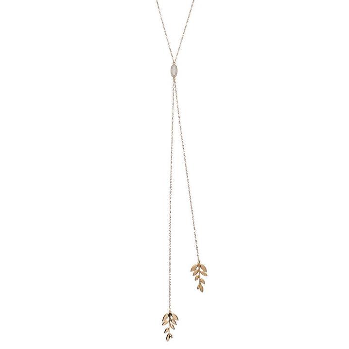 Lc Lauren Conrad Leaf Y Necklace, Women's, White