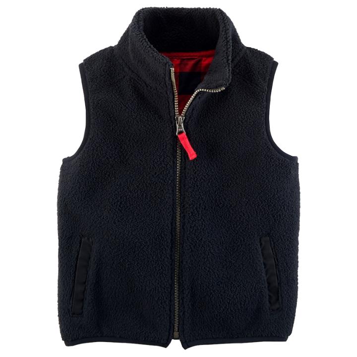 Boys 4-8 Carter's Sherpa Vest, Size: 6, Black