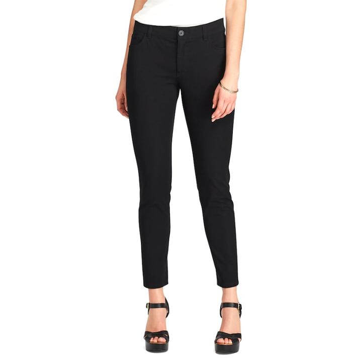 Women's Chaps Twill Straight-leg Pants, Size: 12, Black