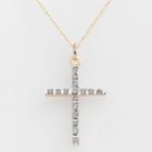 Diamond Fascination 14k Gold Cross Pendant, Women's, Size: 18, White