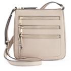 Apt. 9&reg; Robin Triple Zipper Crossbody Bag, Women's, Light Grey