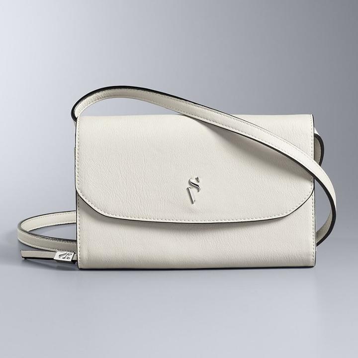 Simply Vera Vera Wang Signature Envelope Crossbody Bag, Women's, White