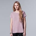 Women's Simply Vera Vera Wang Windy Jacquard Tee, Size: Small, Brt Purple