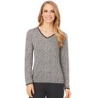 Women's Cuddl Duds Softwear Lace Trim Top, Size: Medium, Med Beige