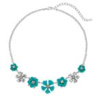 Napier Textured Flower Necklace, Women's, Blue