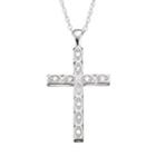 1/10 Carat T.w. Diamond Sterling Silver Cross Pendant Necklace, Women's, White