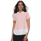 Women's Elle&trade; Mock-layer Top, Size: Large, Light Pink