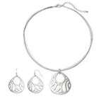 Openwork Teardrop Pendant Necklace & Drop Earring Set, Women's, Multicolor