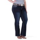 Juniors' Plus Size Amethyst Contrast-stitch Bootcut Jeans, Girl's, Size: 14 W, Dark Blue