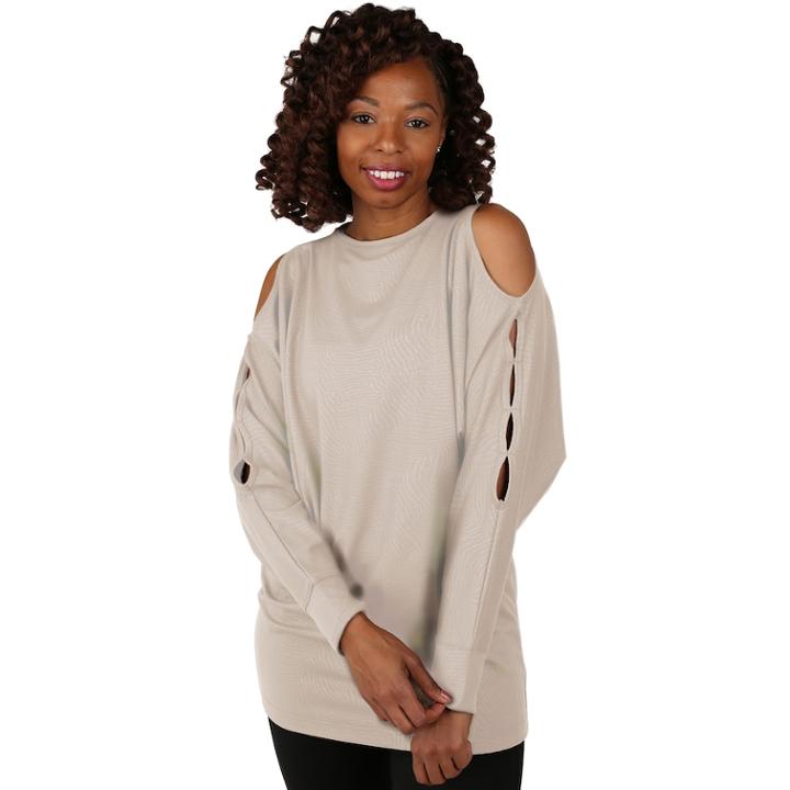 Women's Soybu Peek Long Sleeve Tunic, Size: Medium, White