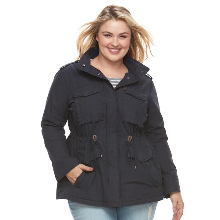 Plus Size Levi's Anorak Military Jacket, Women's, Size: 1xl, Blue (navy)