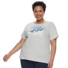 Plus Size Croft & Barrow&reg; Crewneck Graphic Tee, Women's, Size: 3xl, Light Grey