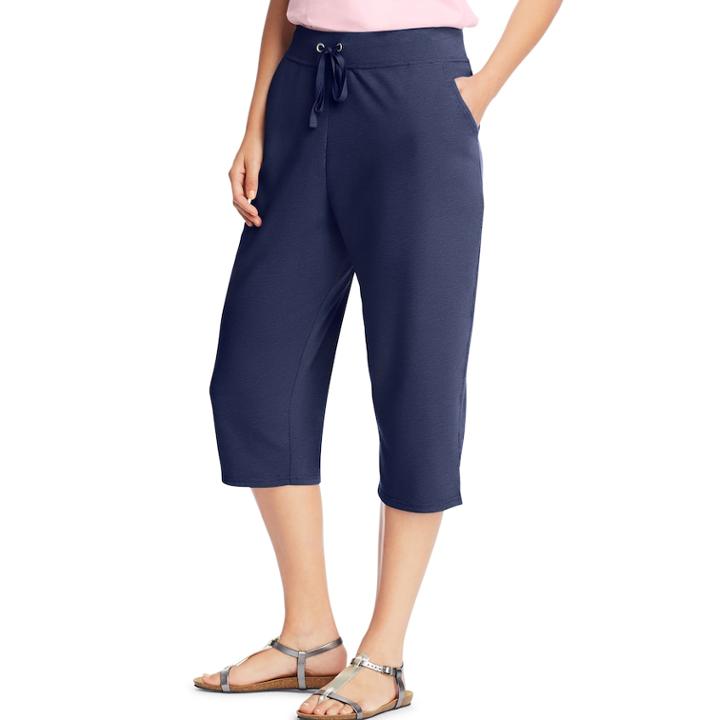 Plus Size Just My Size French Terry Capris, Women's, Size: 2xl, Blue (navy)
