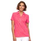 Women's Caribbean Joe Jacquard Polo, Size: Small, Med Pink