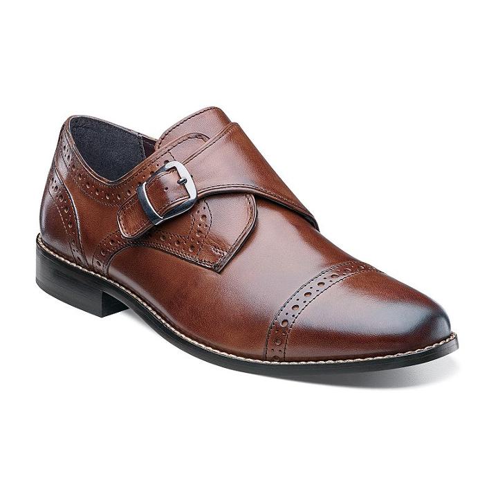 Nunn Bush Newton Men's Monk Strap Cap Toe Dress Shoes, Size: Medium (11.5), Brown