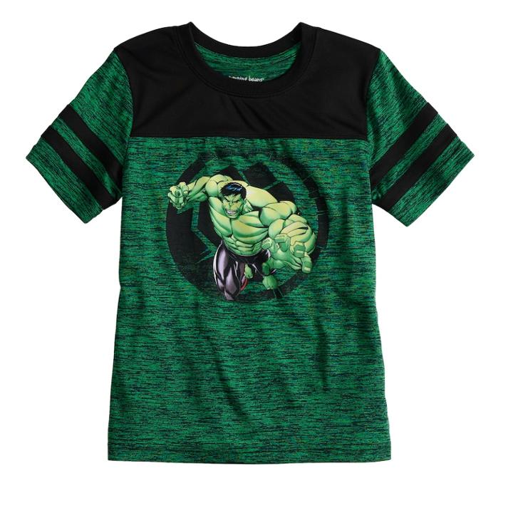 Boys 4-10 Jumping Beans&reg; Marvel The Hulk Marled Striped Active Tee, Size: 7, Grey (charcoal)