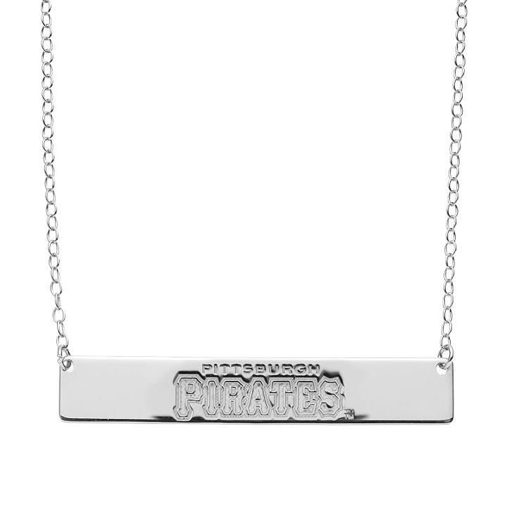 Pittsburgh Pirates Sterling Silver Bar Necklace, Women's, Size: 16, Grey