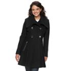 Women's Lnr Fashion Styles Wool Blend Fit & Flare Jacket, Size: Medium, Black