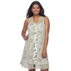 Juniors' Plus Size Wallflower Crochet Vest & Swing Dress, Teens, Size: 3xl, Brown Oth
