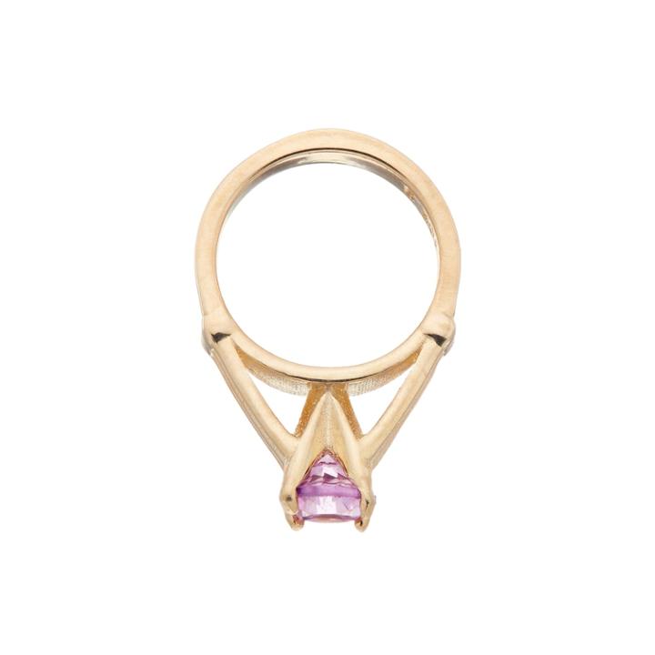 My Petite Ring 10k Gold Cubic Zirconia Birthstone Ring Charm, Women's, Purple