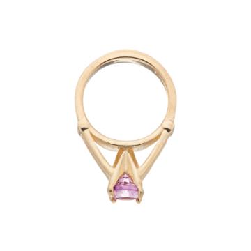 My Petite Ring 10k Gold Cubic Zirconia Birthstone Ring Charm, Women's, Purple